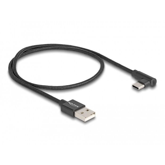 DELOCK USB 2.0 Kabel Typ-A St zu USB Type-C Stecker 0.5m 1