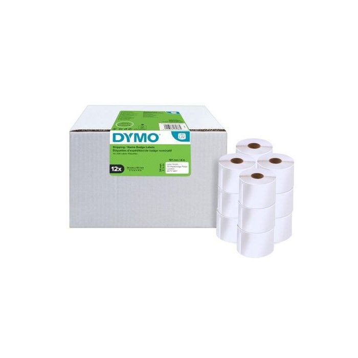 Dymo Cinta de Etiquetas Blanco 54x101 mm 12 Rollos para Rotuladora Labelwriter