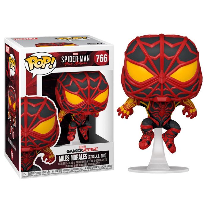 FUNKO Spiderman Miles Morales S.T.R.I.K.E. Suit - Figura POP Marvel de Vinilo 9cm