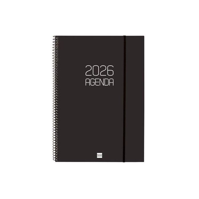 Finocam Agenda Espiral Opaque E40-210x297 mm Svh Tapa Pp Negro 2026