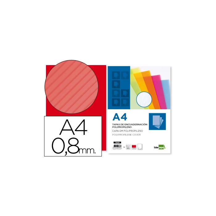 Liderpapel Tapa Encuadernacion Polipropileno Ondulado A4 0.8 mm Rojo Paquete 50 Unidades 0 Liderpapel Tapa Encuadernacion Polipropileno Ondulado A4 0.8 mm Rojo Paquete 50 Unidades 0