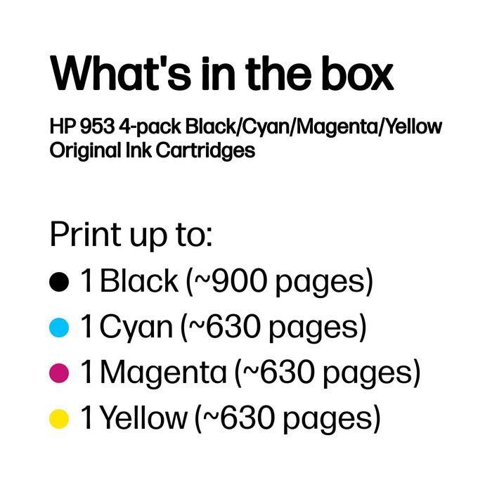HP Tinta Bk C M Y Pack 4 Cartuchos Nº 953 para Officejet Pro 7700 8200 8700 Series 2
