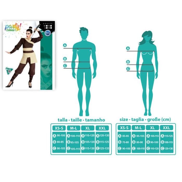 Disfraz Guerrera China Adulto XL Mujer Pantalón Camisa Lazo