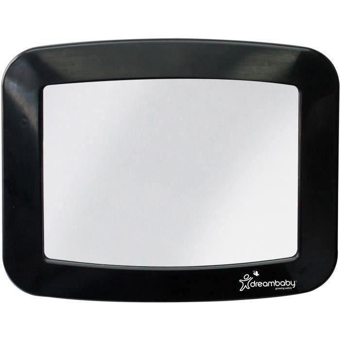 Espejo retrovisor rectangular grande - DREAMBABY - Regulable para asiento trasero - 20 x 24 cm - Negro