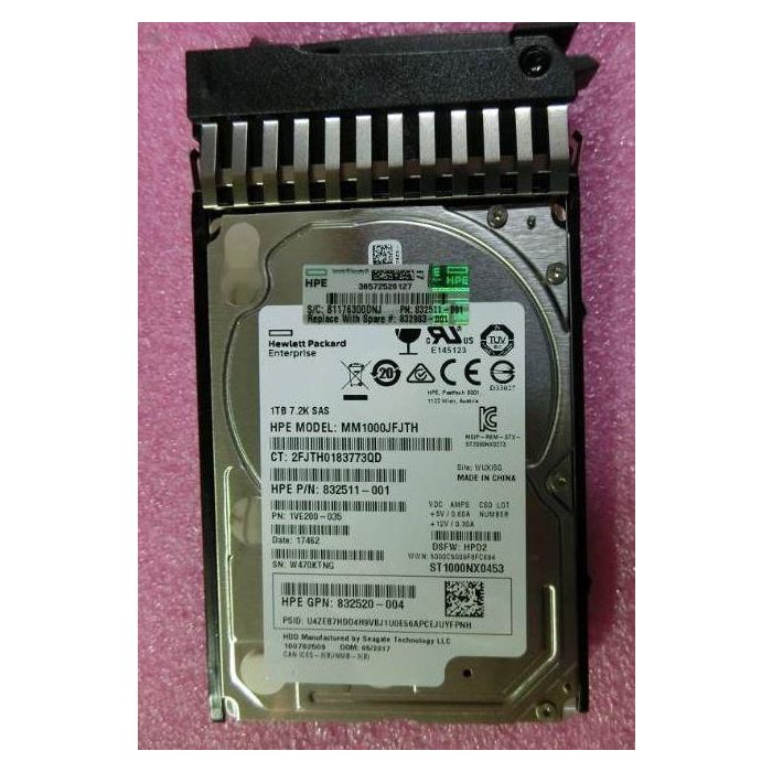Hewlett Packard Enterprise 1TB 6G SAS 7.2K rpm SFF (2.5-inch) Hot Plug Midline 1yr Warranty Hard Drive