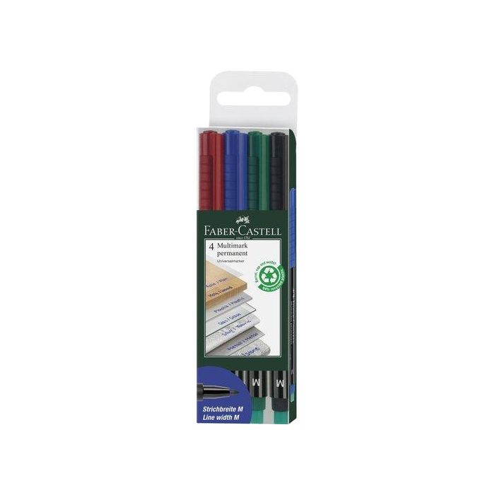 Rotulador Permanente Faber-Castell Multimark M Bolsa De 4