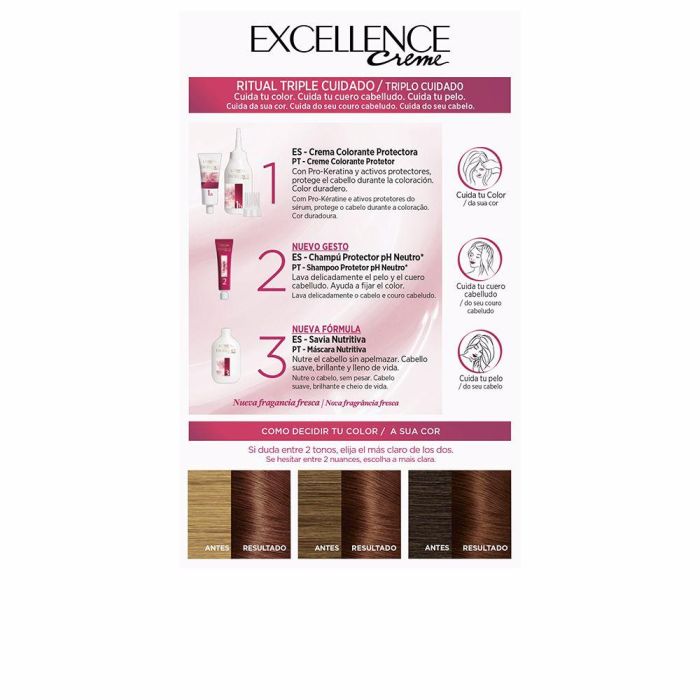 L'Oréal Paris EXCELLENCE Creme Tinte #4,54 Castaño Caoba Cobrizo 192 ml
