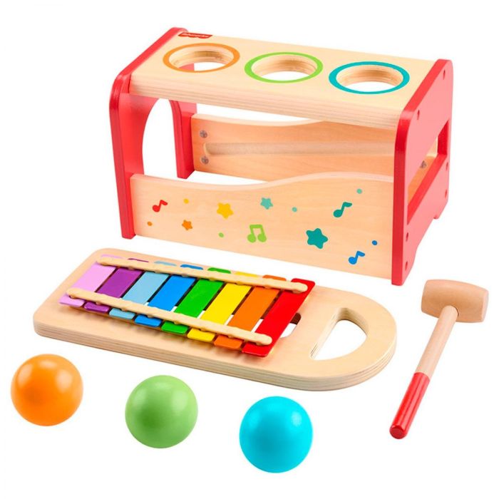 Banco De Madera Y Xilófono Hxt88 Fisher Price 1