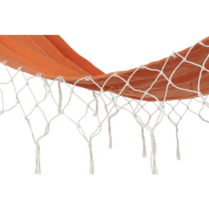 DKD Home Decor Hamaca de Jardín y Terraza Naranja 255x80 cm con Flecos, Algodón y Poliéster, Soporta 120 kg 4 DKD Home Decor Hamaca de Jardín y Terraza Naranja 255x80 cm con Flecos, Algodón y Poliéster, Soporta 120 kg 4