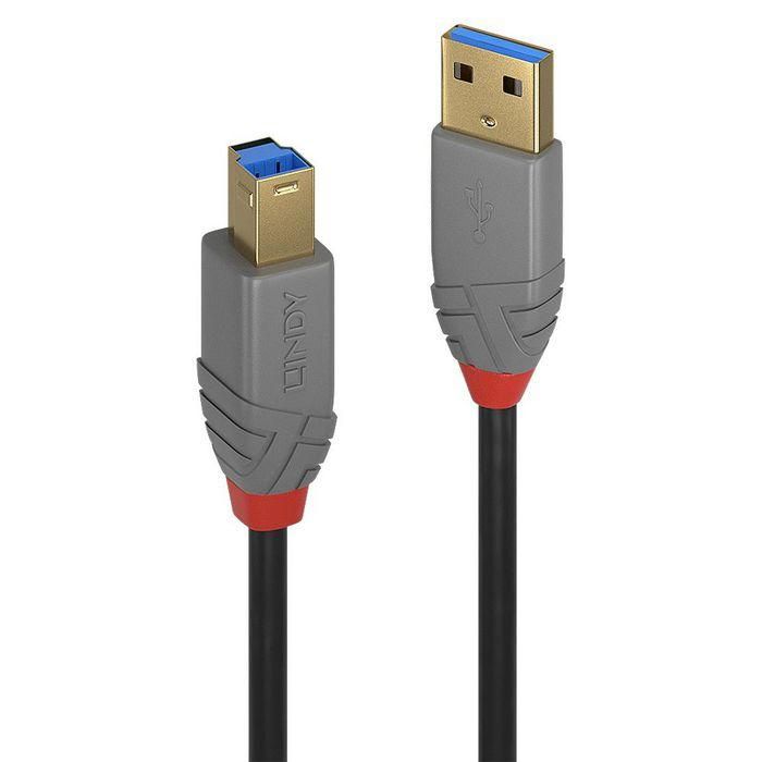Lindy 1m USB 3.2 Type A to B Cable, 5Gbps, Anthra Line Lindy 1m USB 3.2 Type A to B Cable, 5Gbps, Anthra Line