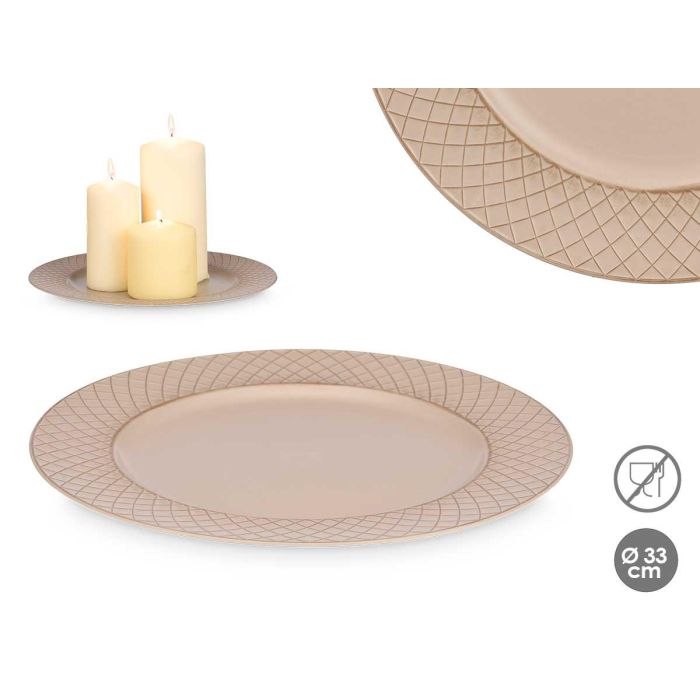 Portavelas Rombos Taupe Envejecido 33 cm Giftdecor - Marrón, Plástico PP (24 Unidades) Portavelas Rombos Taupe Envejecido 33 cm Giftdecor - Marrón, Plástico PP (24 Unidades)