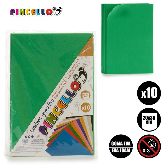 Juego 10 Laminas Goma Eva Oliva 20X30Cm Pincello (24 Unidades) 3 Juego 10 Laminas Goma Eva Oliva 20X30Cm Pincello (24 Unidades) 3