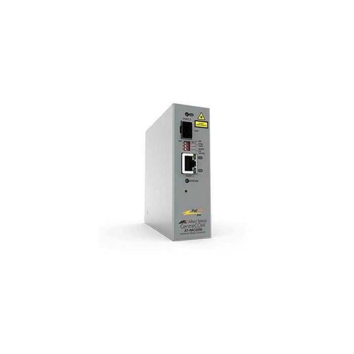 Allied Telesis AT-IMC2000TP/SP-980 Convertidor de Medios Industrial Gigabit PoE+ 10/100/1000T a SFP -40°C a 75°C