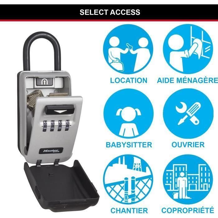 Master Lock Caja de Llaves Segura Retroiluminada con Combinación de 4 Dígitos y Manija para Colgar 2