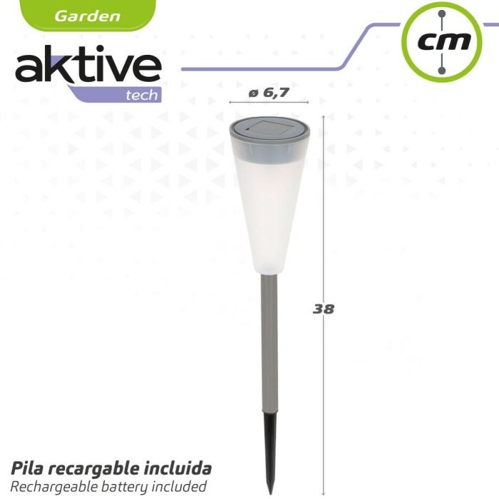 Estaca solar de jardín Aktive Plástico 6,7 x 39 x 6,7 cm (24 Unidades) 1