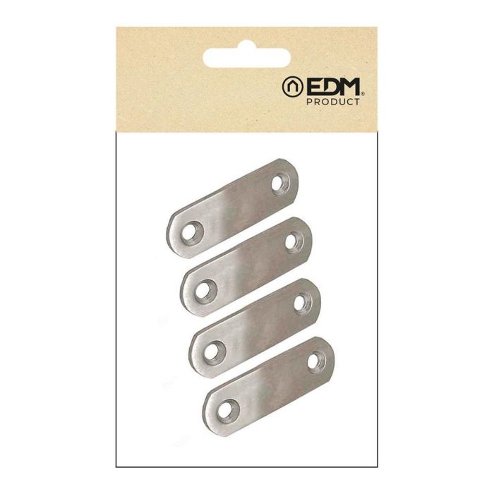 Edm Placa recta unión plc14 Acero inoxidable 60 x 16 x 1,5 mm 4 unidades 1 Edm Placa recta unión plc14 Acero inoxidable 60 x 16 x 1,5 mm 4 unidades 1