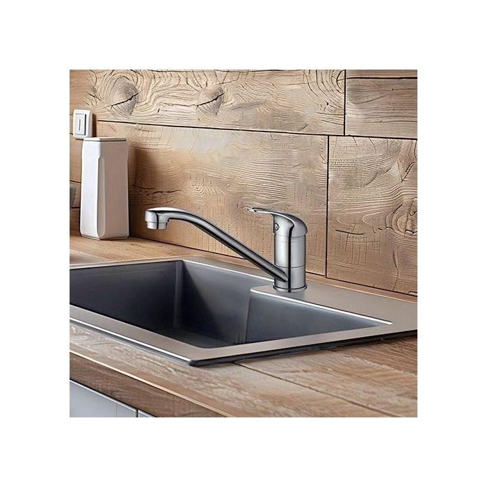 Edouard Rousseau ROU3047404052768 Grifo Mezclador para Fregadero de Cocina JOCKER, Cromo, con Reducción de Caudal y Caño Giratorio 3