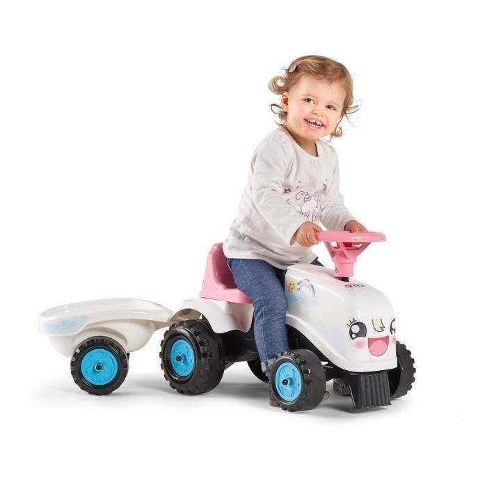 Falk Tractor Rainbow Farm con Remolque, Juguete Correpasillos Infantil para Niñas de 1 Año, Diseño Pastel, Fabricado en Francia 2 Falk Tractor Rainbow Farm con Remolque, Juguete Correpasillos Infantil para Niñas de 1 Año, Diseño Pastel, Fabricado en Francia 2