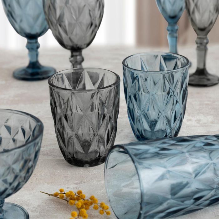 Quid Vaso Bajo Vidrio Maia 28 cL (24 Unidades) Azul con Relieve 2 Quid Vaso Bajo Vidrio Maia 28 cL (24 Unidades) Azul con Relieve 2