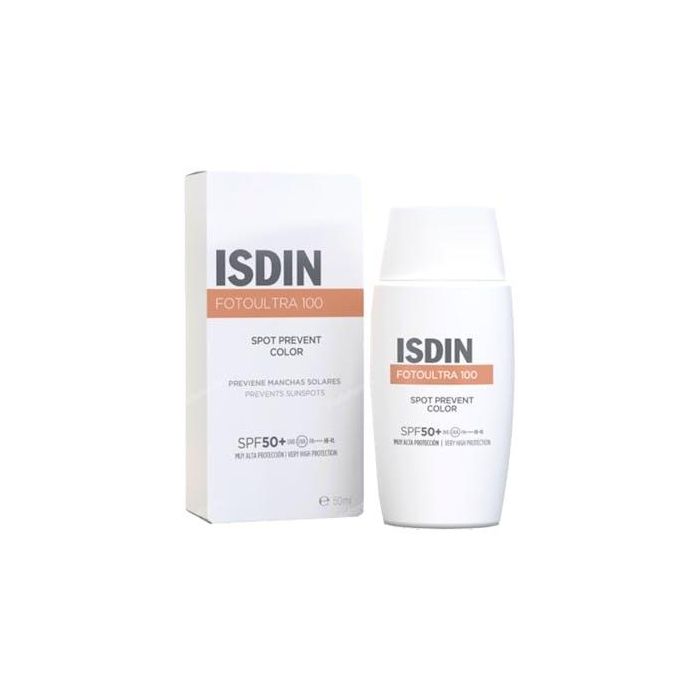 Isdin FOTO ULTRA 100 Protector Solar Facial con Color SPF 50+, Muy Alta Protección contra Manchas Solares e Hiperpigmentaciones, 50 ml