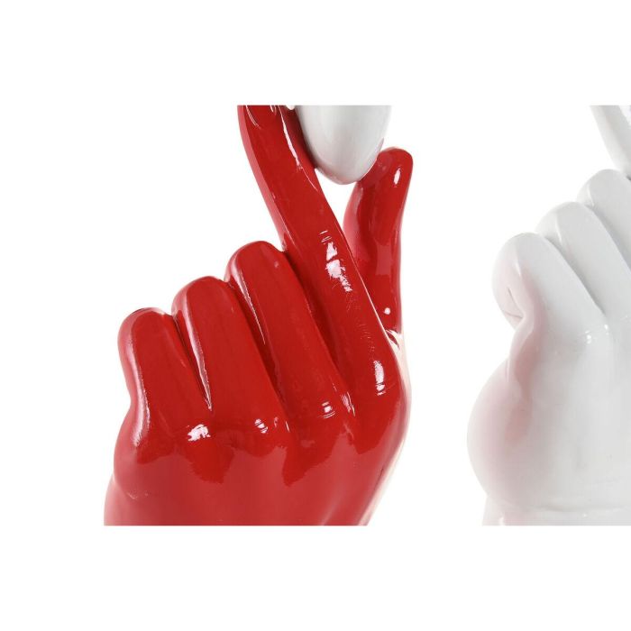 DKD Home Decor Figura Decoración Moderna Mano Corazón Resina Blanco Rojo 8.5x26x12 cm (2 Unidades) 1 DKD Home Decor Figura Decoración Moderna Mano Corazón Resina Blanco Rojo 8.5x26x12 cm (2 Unidades) 1