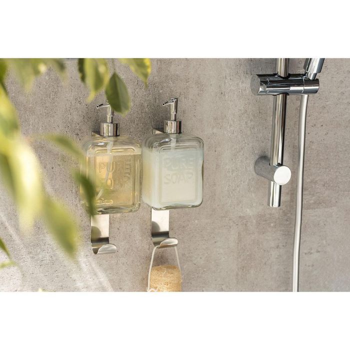 Wenko Dosificador de jabón Pure Soap de vidrio transparente con relieve de texto, 550 ml - 24714100 2