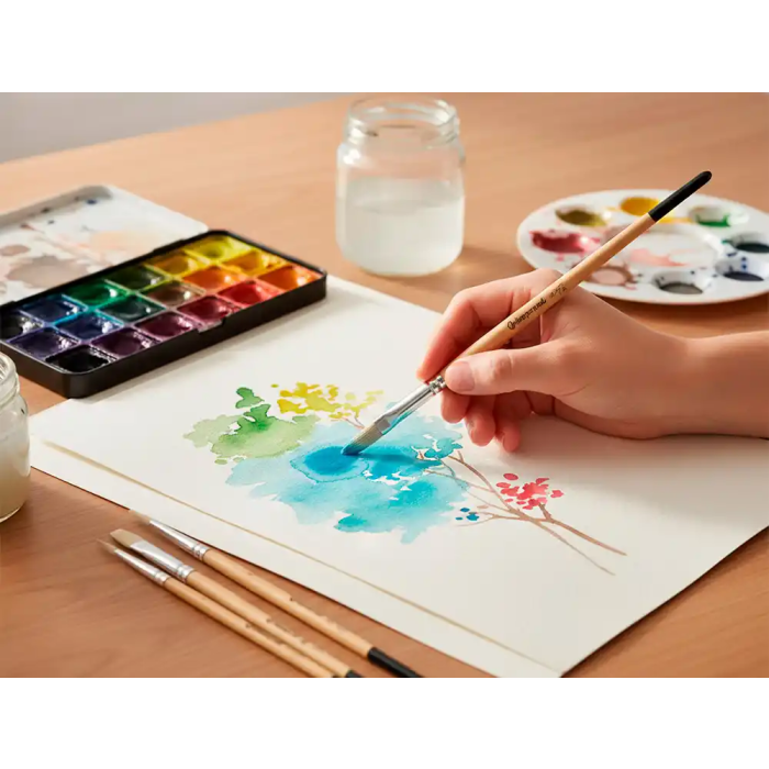 Liderpapel Pinceles de Pelo de Cerda Puntas Surtidas Bolsa 5 Unidades Certificado FSC para Pintura al Óleo Acrílico Gouache 6