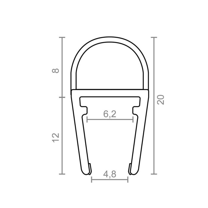 Perfil de burbuja para mampara pf3 10,2x20mm tr 18525 micel 1