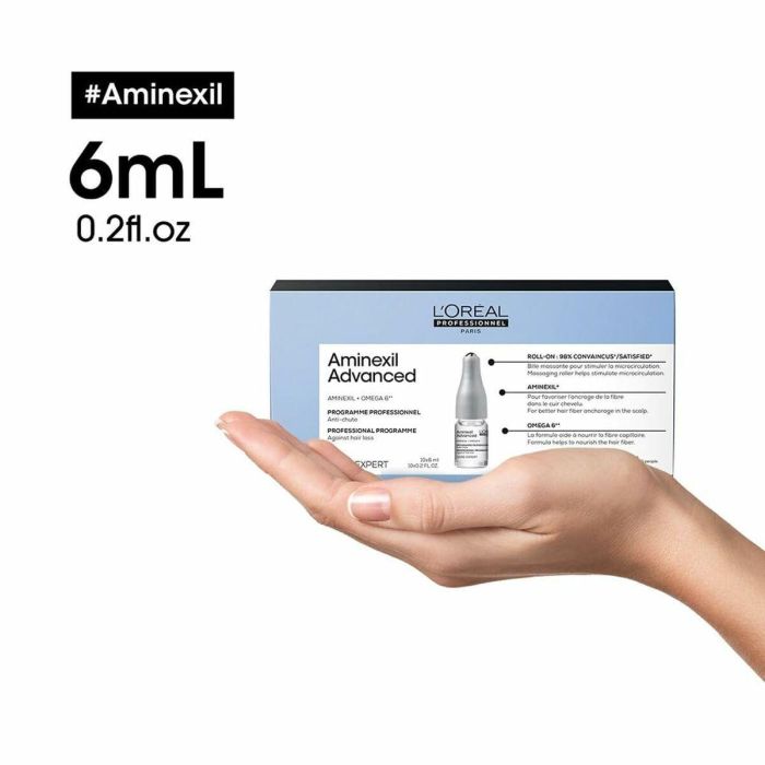 L'Oréal Professionnel Paris Aminéxil Advanced Ampollas Anti-Caída Enriquecidas con Activos Dermatológicos 42 x 6 ml Cabello Frágil 2