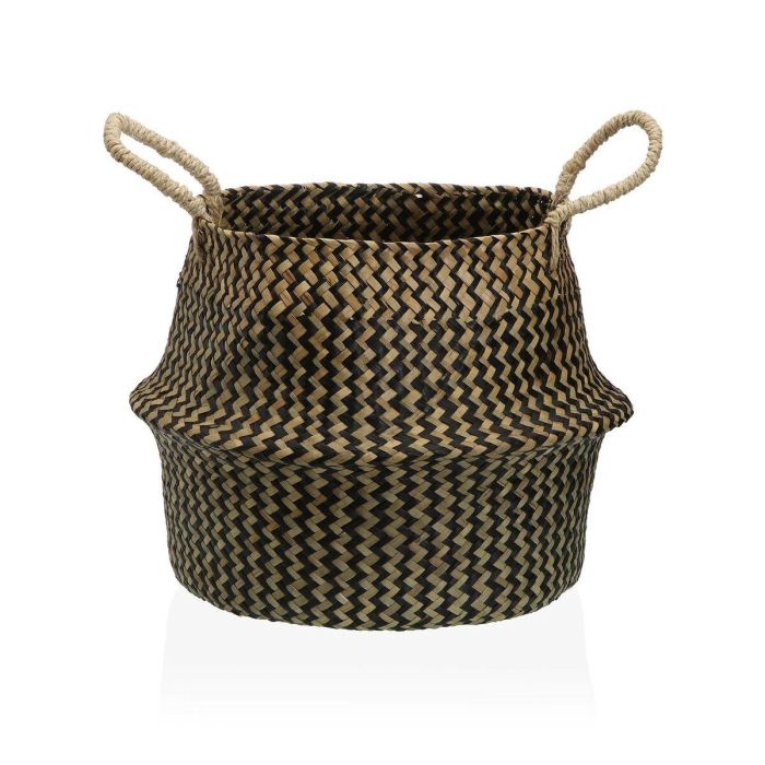 Cesta Decorativa Versa Negro Algas marinas Ø 28 cm Cesta Decorativa Versa Negro Algas marinas Ø 28 cm