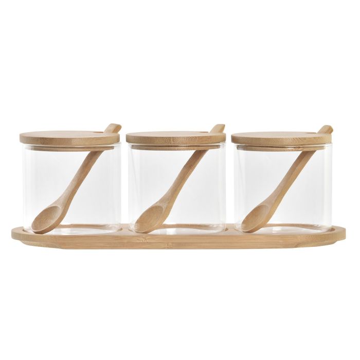 Azucarero Basicos DKD Home Decor Transparente Natural 10 x 10 x 29 cm Set de 3 Azucarero Basicos DKD Home Decor Transparente Natural 10 x 10 x 29 cm Set de 3