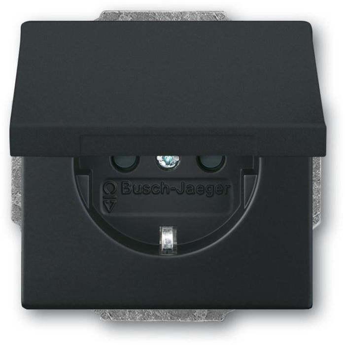 BUSCH JAEGER BJ 20 EUK-885 Steckdose m.Klappdeckel future linear schwarz matt 0 BUSCH JAEGER BJ 20 EUK-885 Steckdose m.Klappdeckel future linear schwarz matt 0