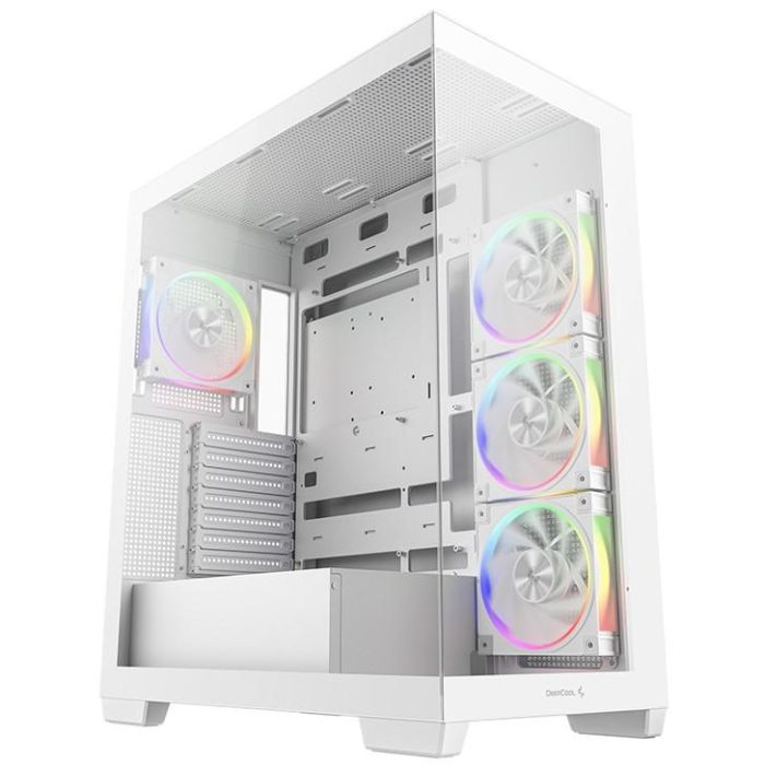 DeepCool CG580 4F V2 Torre Midi PC Blanco con 4 Ventiladores y Vidrio Templado para Gaming