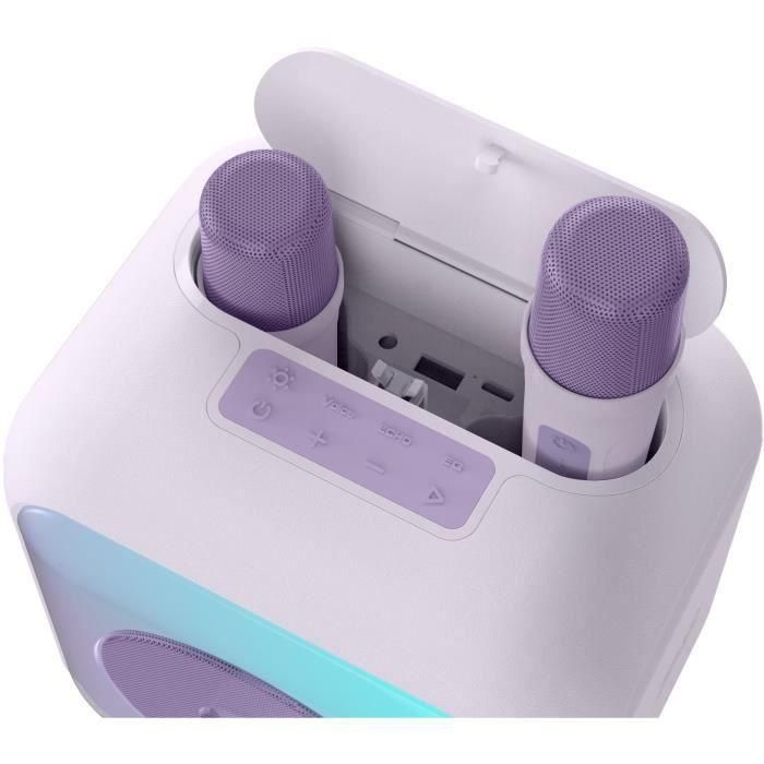 Altavoz karaoke iluminado - BIGBEN - Lavanda - Bluetooth, 30W, 2 micrófonos inalámbricos USB-C, Ecualizador, Batería Li-on 5 Altavoz karaoke iluminado - BIGBEN - Lavanda - Bluetooth, 30W, 2 micrófonos inalámbricos USB-C, Ecualizador, Batería Li-on 5