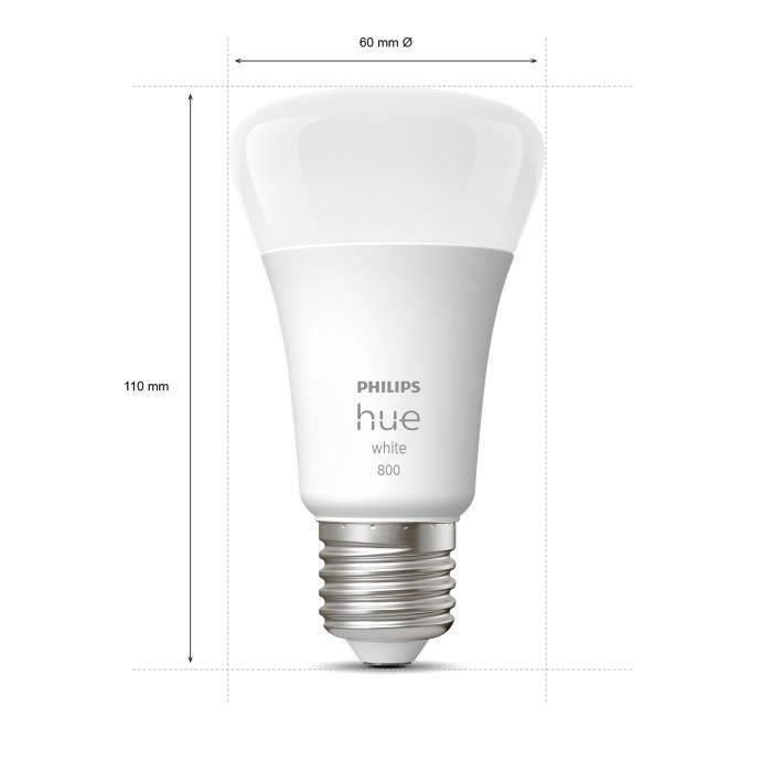 Bombillas LED inteligentes PHILIPS Hue White E27 - Paquete de 2 compatibles con Bluetooth 1 Bombillas LED inteligentes PHILIPS Hue White E27 - Paquete de 2 compatibles con Bluetooth 1