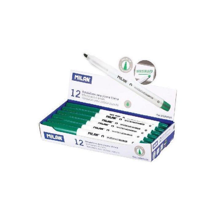 Rotuladores para pizarra blanca ø3,7 mm verde, caja 12 unidades Rotuladores para pizarra blanca ø3,7 mm verde, caja 12 unidades