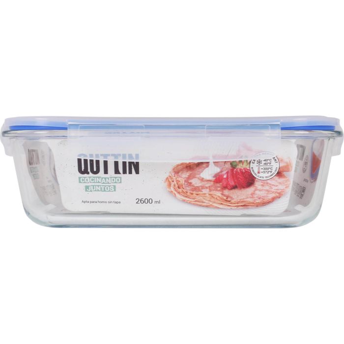 Quttin Fiambrera Extra Rectangular 29 x 22.5 x 9.8 cm sin Válvula 2.6 L 1