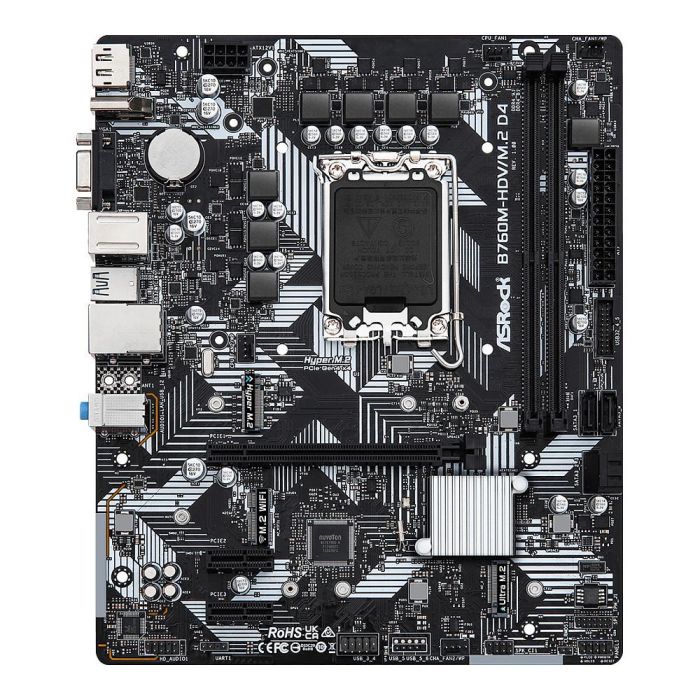 ASRock Placa Base B760M-HDV/M.2 D4 Intel B760 LGA 1700 DDR4 Micro ATX para PC 1 ASRock Placa Base B760M-HDV/M.2 D4 Intel B760 LGA 1700 DDR4 Micro ATX para PC 1