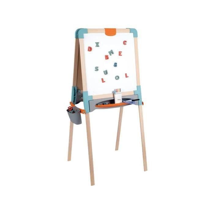Smoby SMO1695883111900 Pizarra de Madera con Doble Cara: Tiza y Magnética Blanca, Plegable, Incluye 80 Accesorios Smoby SMO1695883111900 Pizarra de Madera con Doble Cara: Tiza y Magnética Blanca, Plegable, Incluye 80 Accesorios
