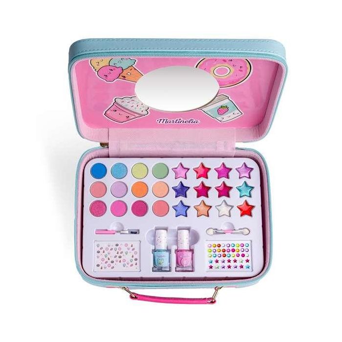 Martinelia Estuche Yummy Ultimate Glam Beauty con 12 sombras, 12 brillos labiales, 2 esmaltes de uñas, pegatinas, gemas y accesorios. Edad 3+