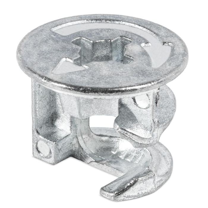 Herrajes Alk Excéntrica 15-12,5 con Borde, Espesor 16, Zamak Zincado - Diámetro Exterior 16,5mm, Interior 8mm