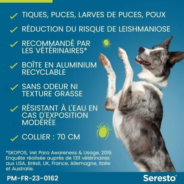 Seresto Collar Antiparasitario para Perros Grandes - Protección contra Pulgas y Garrapatas por 7-8 Meses