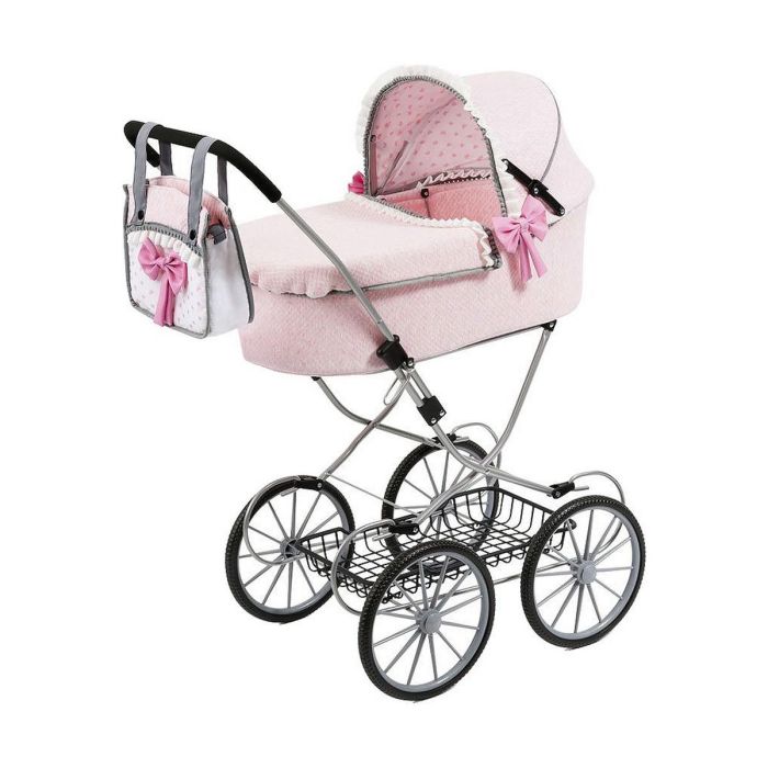 Coche muñecas dolls pram rosa 89x70x42 cm