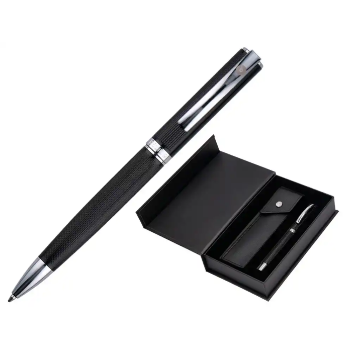 Belius Turbo Boligrafo y Estuche Aluminio Textura Punteada Negro y Plateado Tinta Azul Caja Diseño 0 Belius Turbo Boligrafo y Estuche Aluminio Textura Punteada Negro y Plateado Tinta Azul Caja Diseño 0