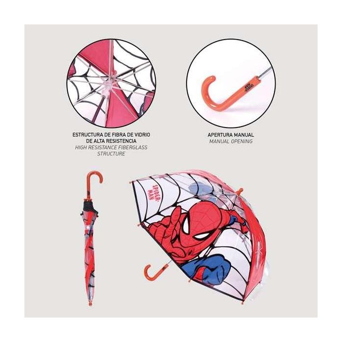 Cerdá Paraguas Manual Burbuja Spiderman Infantil Rojo 100% POE para Niños 2-8 Años 5 Cerdá Paraguas Manual Burbuja Spiderman Infantil Rojo 100% POE para Niños 2-8 Años 5