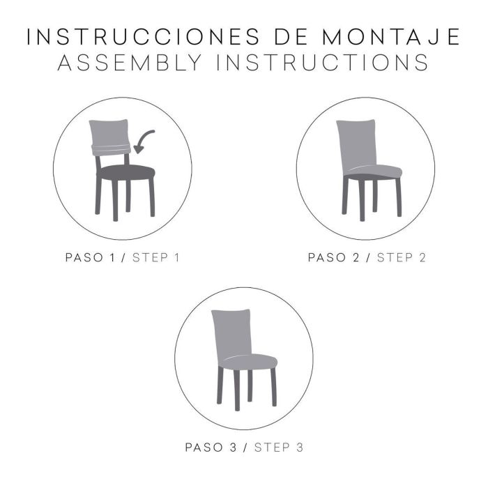 Funda para Silla Eysa JAZ Gris 50 x 60 x 50 cm 2 Unidades 5 Funda para Silla Eysa JAZ Gris 50 x 60 x 50 cm 2 Unidades 5