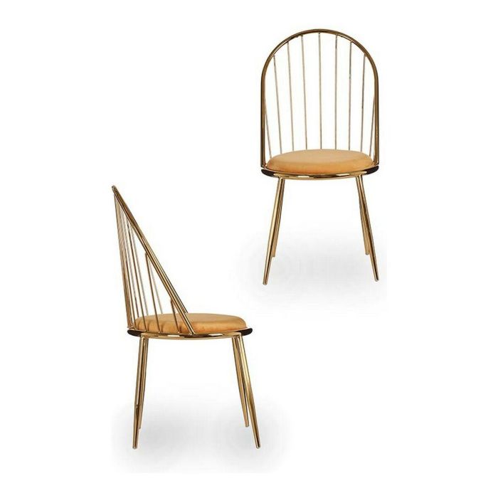 Silla Dorado Barras Mostaza 48 x 95,5 x 48 cm 1 Silla Dorado Barras Mostaza 48 x 95,5 x 48 cm 1