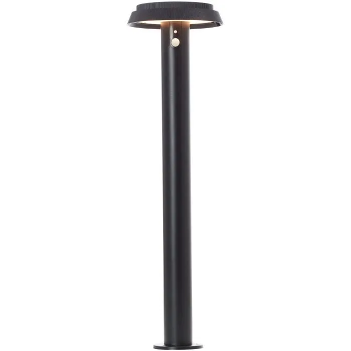 Brilliant BRI4004353437847 Poste de Exterior LED y Solar con Detector de Movimiento, Metal y Plástico, 4W, Negro 1