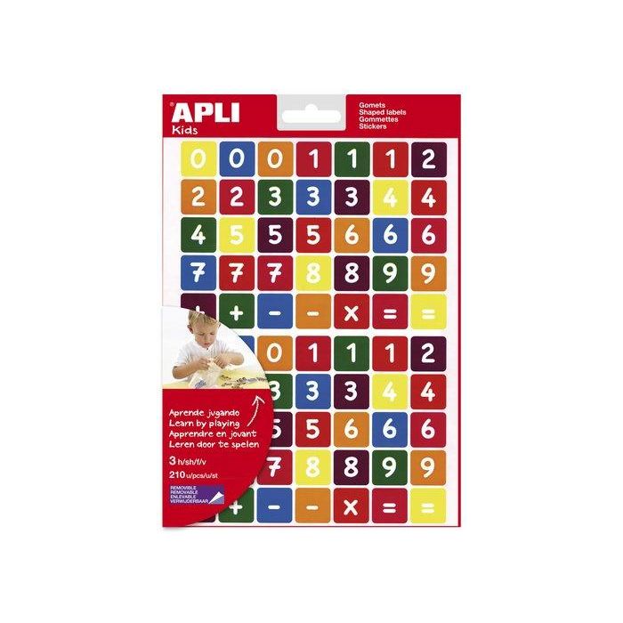 Gomets Apli Bolsa 3H Removibles Numeros 210 Uds. (14481) 5 unidades