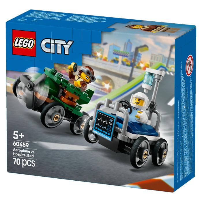 LEGO 60459 City Avi3n vs. Cama de Hospital, Juego de Construcci3n, 70 Piezas, 5+ Anos